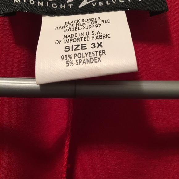 Red Midnight Velvet Top - Picture 3 of 3